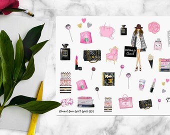 Chic Coco Chanel Stickers for Your Erin Condren Planner, inkWell Press Planner Stickers, Planner Sticker | B0124