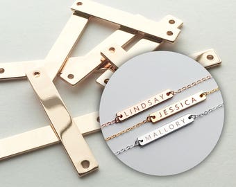 Rose Gold Bar Blanks 10 pcs - wholesale necklace bar blanks, Jewelry Supplies stamping bars jewelry stamping blanks 1OP3-R