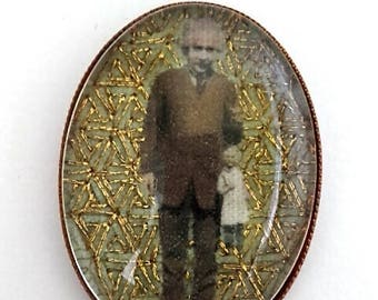 Albert Einstein hand embroidered brooch