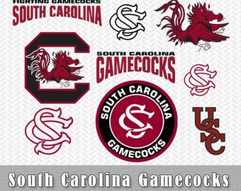South Carolina Gamecocks Layered SVG Dxf PNG Vector Files Silhouette Cameo Cricut Design ScanNcut Canvas Transfer Tshirt Stencil Vinyl Decal