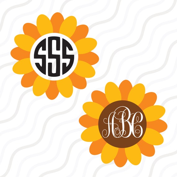 Download Sunflower SVG Sunflower Monogram svg Flower SVG Cut table