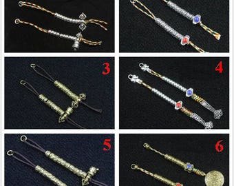 3 pairs-Tibetan silver mala counter,Multicoloured line small counter,ancient hand counter,108 bead necklace accessories Y0502