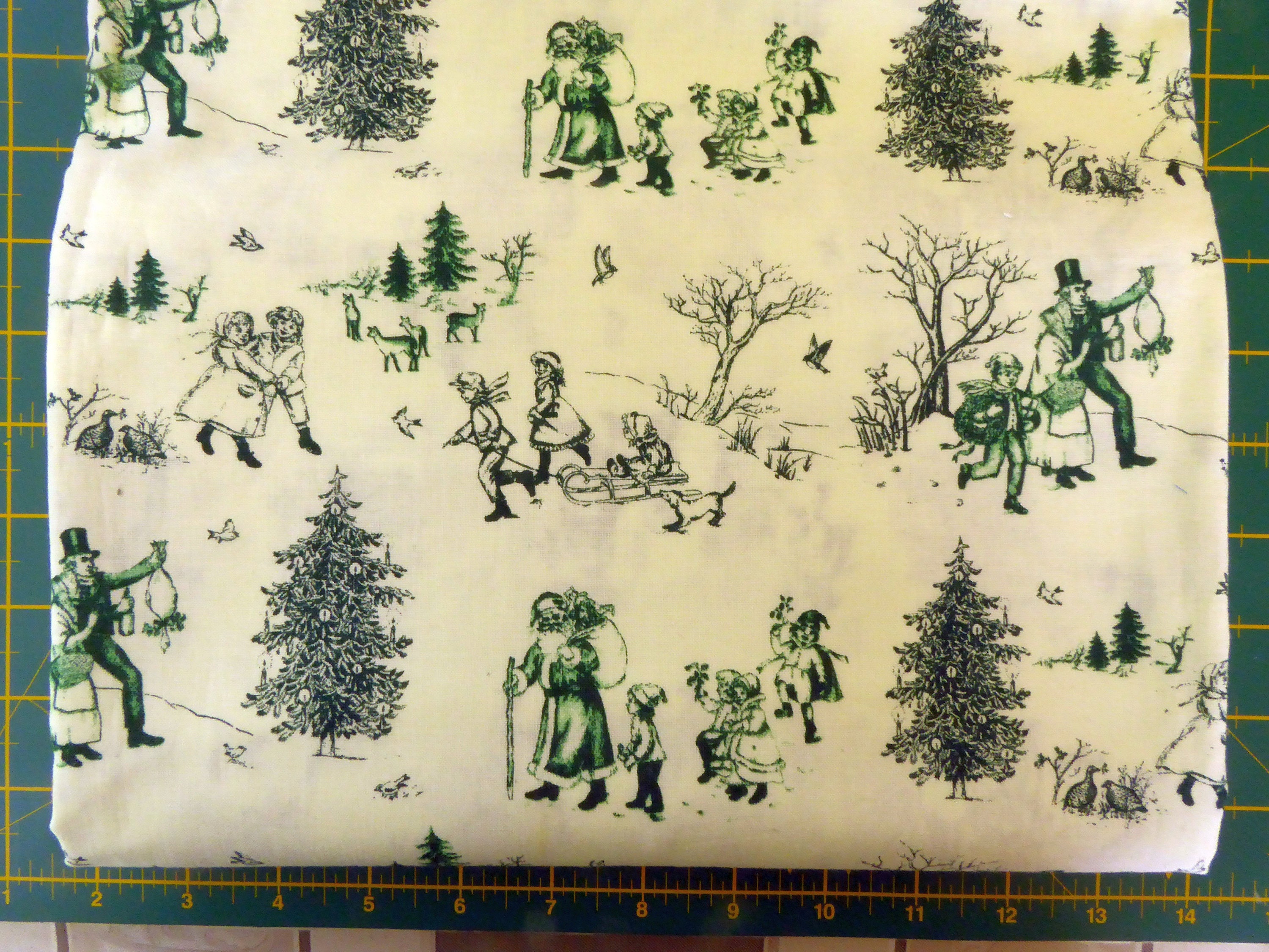 christmas toile fabric from Michael Muller white and green from Patchsi ...