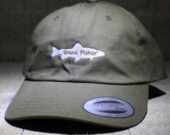 Gone fishin' - choose hat color dad hat with embroidery