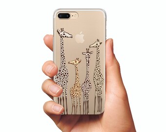 Cute giraffes case giraffe case caver clear iPhone 5s case clear iPhone 6 case Samusng case animals case clear iPhone 7 case clear iPhone