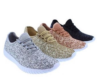 girls glitter tennis shoes