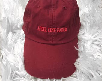 I Feel Like Pablo Kanye West Saint Pablo Tour Maroon Baseball Dad Hat Cap Summer