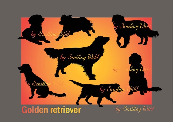 Download Golden retriever svg silhouette clipart dog cut file printable