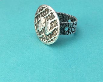 Fine Silver Organic Texture Ring