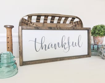 Thankful Sign, Fall Decoration, Thanksgiving Decor, Autumn Decor, Farmhouses Style, Dining Room Decor