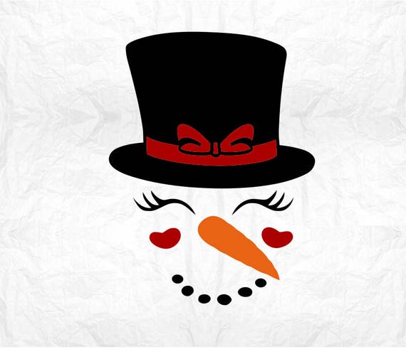 snowman merry christmas SVG Clipart Cut Files Silhouette Cameo