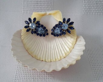 Blue Sherman Clip Earrings, c.1940