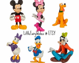 Mickey Mouse cake topper Mickey and Minnie Mouse Mickey and friends goofy pluto Donald and Daisy Duck birthday party cake toppers figures