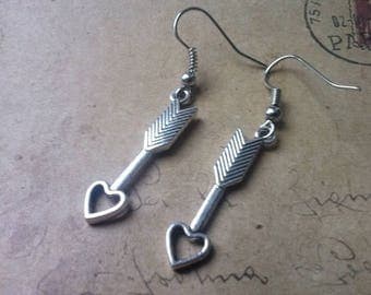 Heart arrow - earrings ~ silver ~