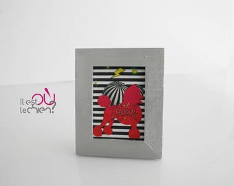 dog decorative silver frame