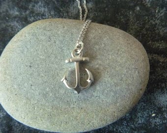 Silver anchor necklace