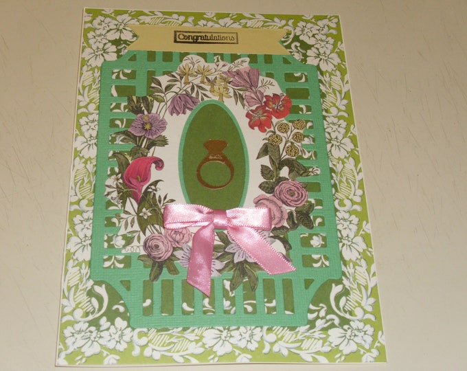 Congratulations Wreath Wedding Card