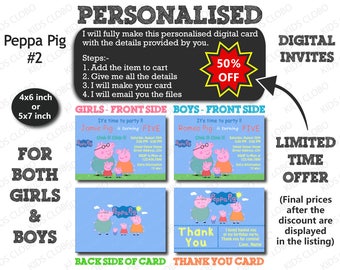 Peppa Pig Invitation, Peppa Pig Birthday Invite, Peppa Pig Birthday Invitation, Peppa Pig Birthday Party Invite, Peppa Pig Party Printable
