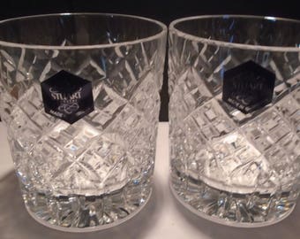 A Pair Of Stuart Crsytal Whiskey Glasses Made In England