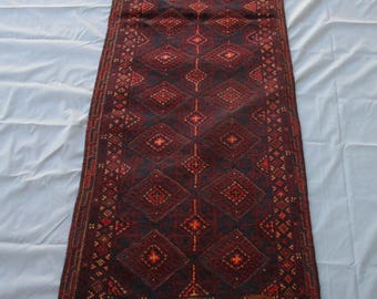 Size: 2'1 x 8'2 feet/ Handmade vintage afghan tribal nomadic mushwani runner rug/ High quality/ Wholesale price/ 100% Wool/ Runner rug