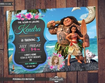 Moana Invitation, Moana Birthday Invitation, Moana Birthday Invitation Theme, Moana Invitation for Girls and Boys, Moana Celebration