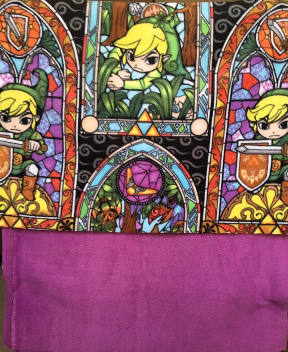 Legend of Zelda Stained Glass Fleece Blanket/ Legend of zelda