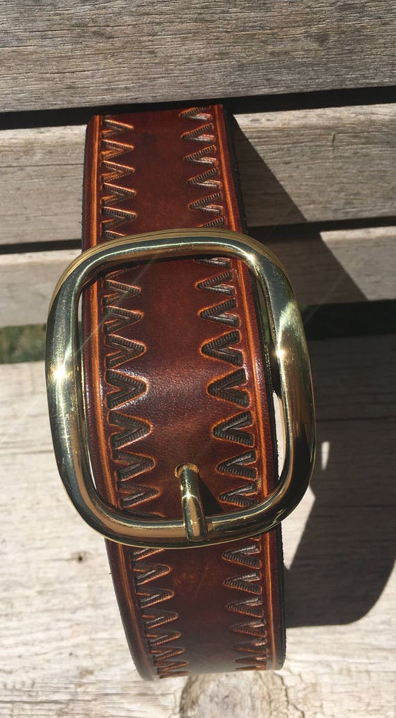 Custom Leather Belt Mens belt Tooled leather belt Hand