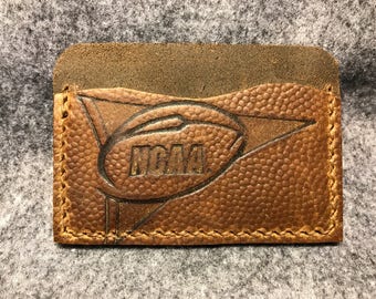 Repurposed Football Leather Minimalist Wallet/Card Holder