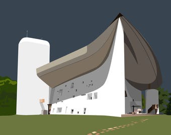 Le Corbusier Notre Dame du Haut fine art giclée print