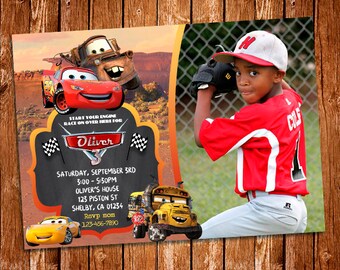 Cars 3 Photo Invitation, Cars Birthday Invitation, McQueen Birthday Card, Cars Printables, Cars Invite, Lightning McQueen, Cars 3 Invite