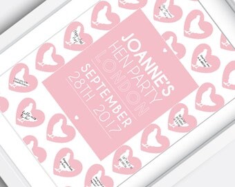 Hen party guest book, Hen Party Print. Hen Party decorations . Hen Do Gift. Hen party ideas. Personalised Hen Party Gift. Hen Party Keepsake