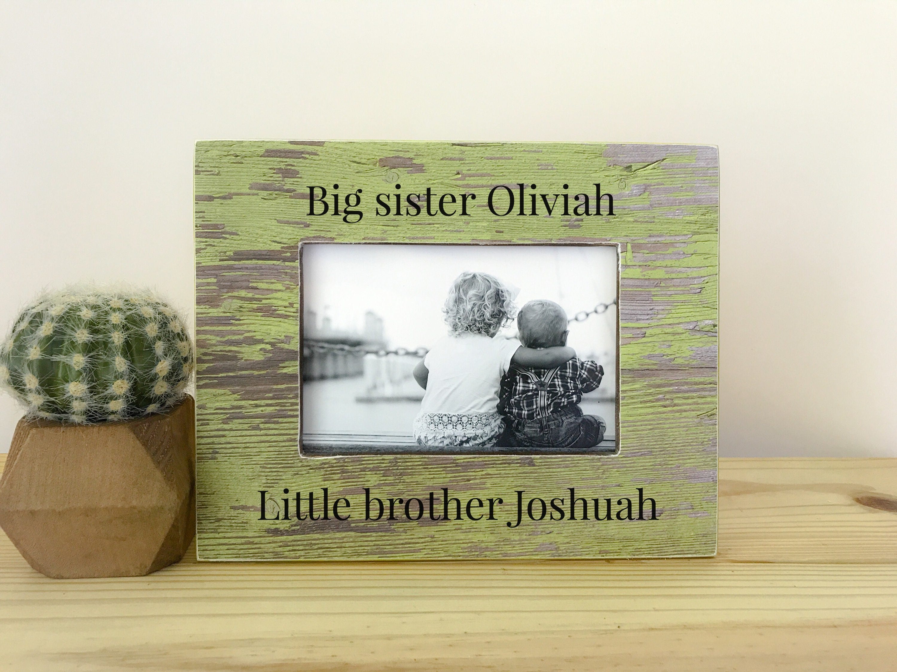 Personalized Big Sister Little Brother Frame. siblings frame.