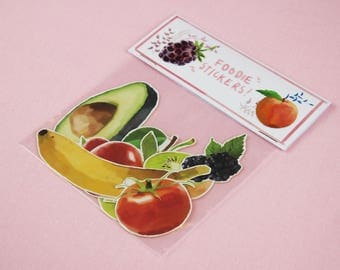Stickers / Food Stickers / Laptop Sticker Pack / Avocado Sticker / Fruit Stickers / Macbook Decal / kawaii stickers / cute laptop stickers.