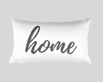 Lumbar Pillow - Home, calligraphy, home decor, farmhouse decor, wedding gift, engagement present, housewarming gift, throw pillow