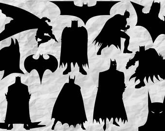 12 Batman Silhouettes | Batman SVG cut file | Batman cliparts | digital files | vectors | wall print | printable | print | vinyldesign
