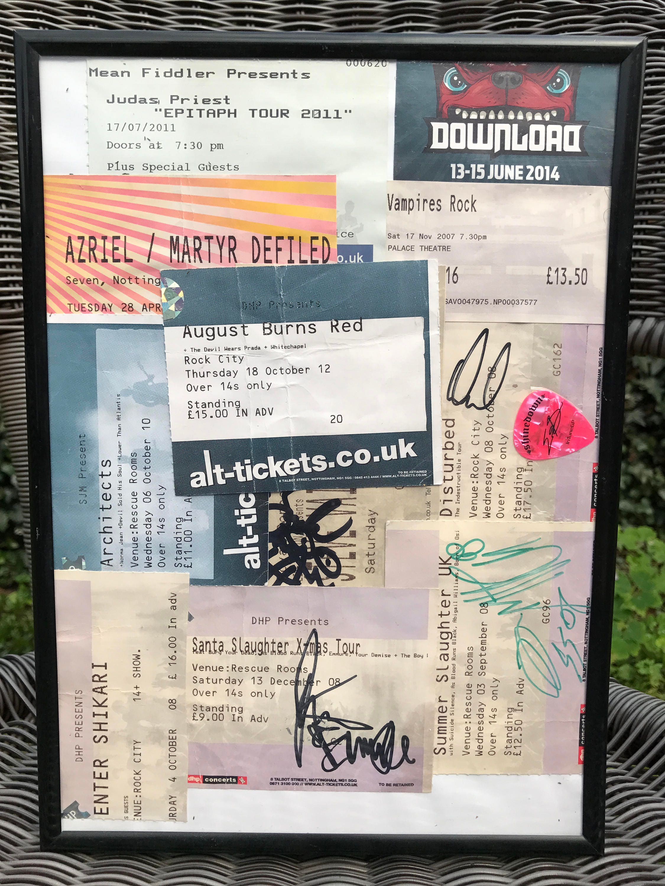 Concert Ticket Stub Collage Print A4/A3/A2 Style 3