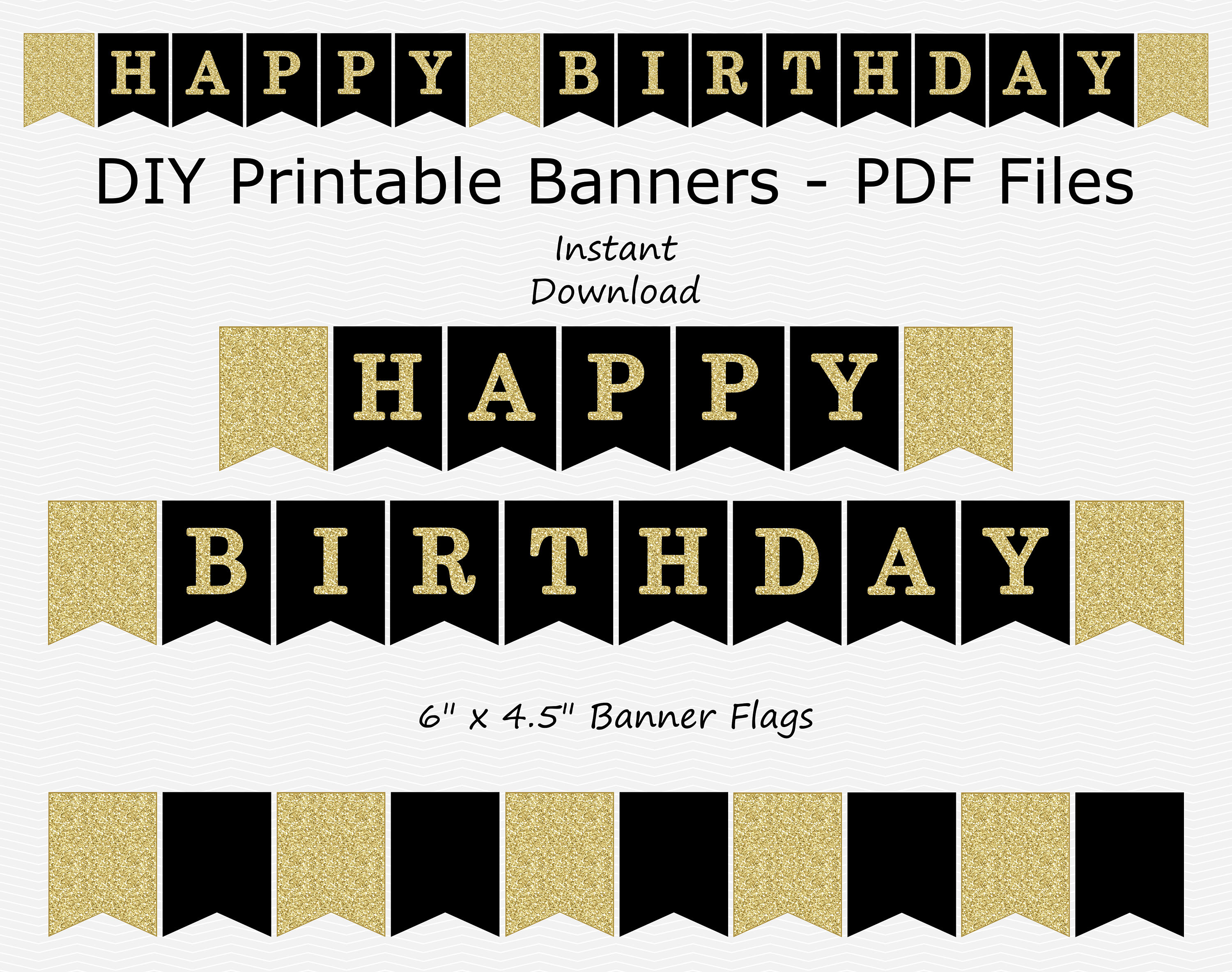 instant-download-black-gold-birthday-banners-printable-happy-etsy