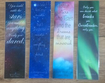 Laminated Bookmarks Sarah J. Maas ACOMAF ACOWAR ToG