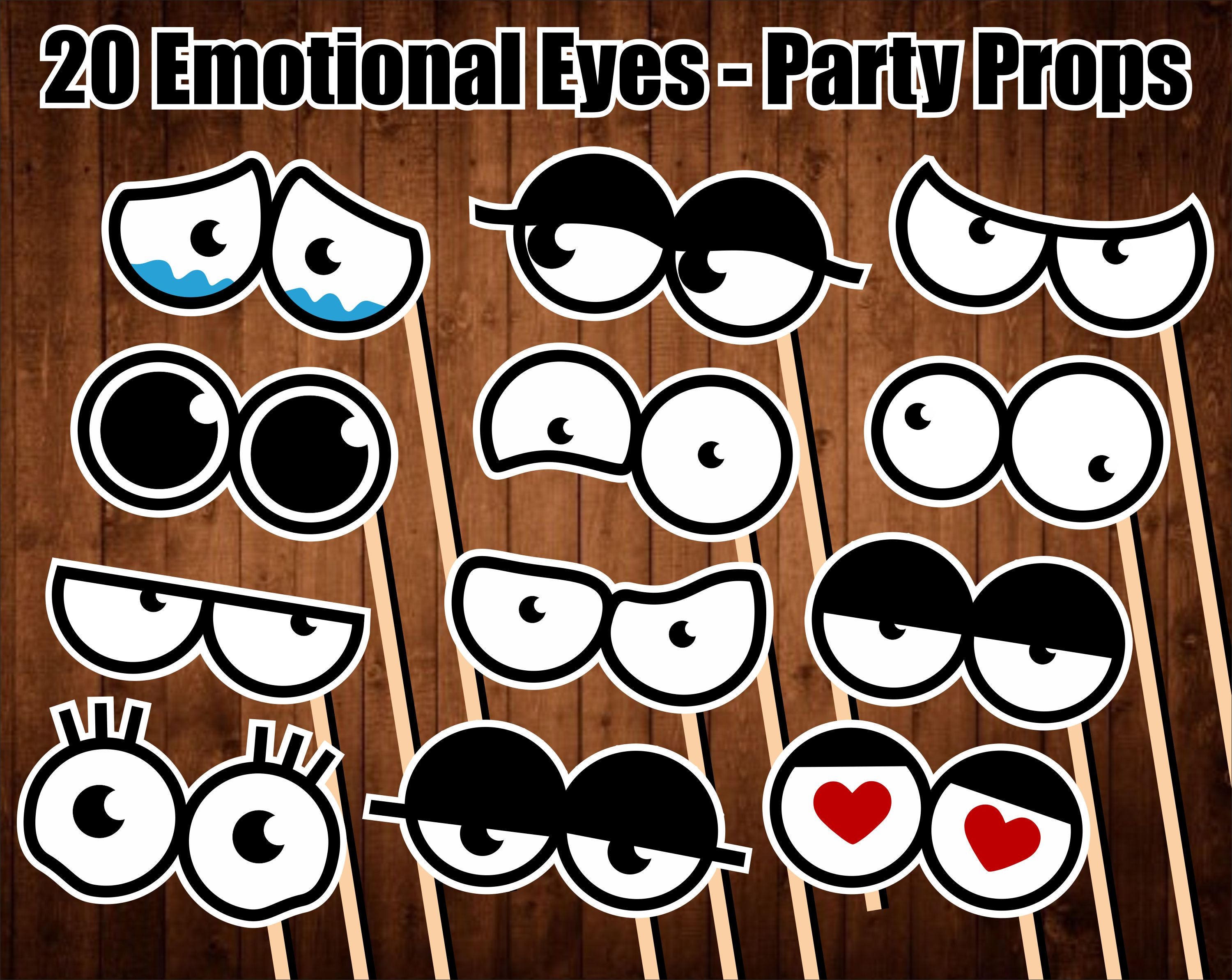 Googly Eyes Photo Booth Props Printable INSTANT DOWNLOAD