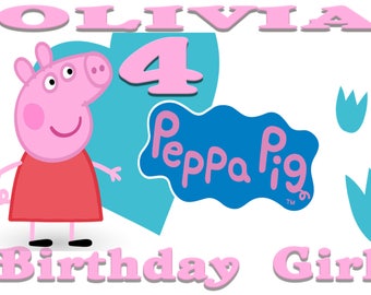 Peppa Pig Birthday Iron On Transfer, Digital Delivery, DIY, Iron On, Printable, Birthday Party, Transfer Design, Digital File