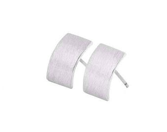 24/7 Jewelry Collection Curved Bar earrings-Earrings-brushed-Silver-Gold-rose gold