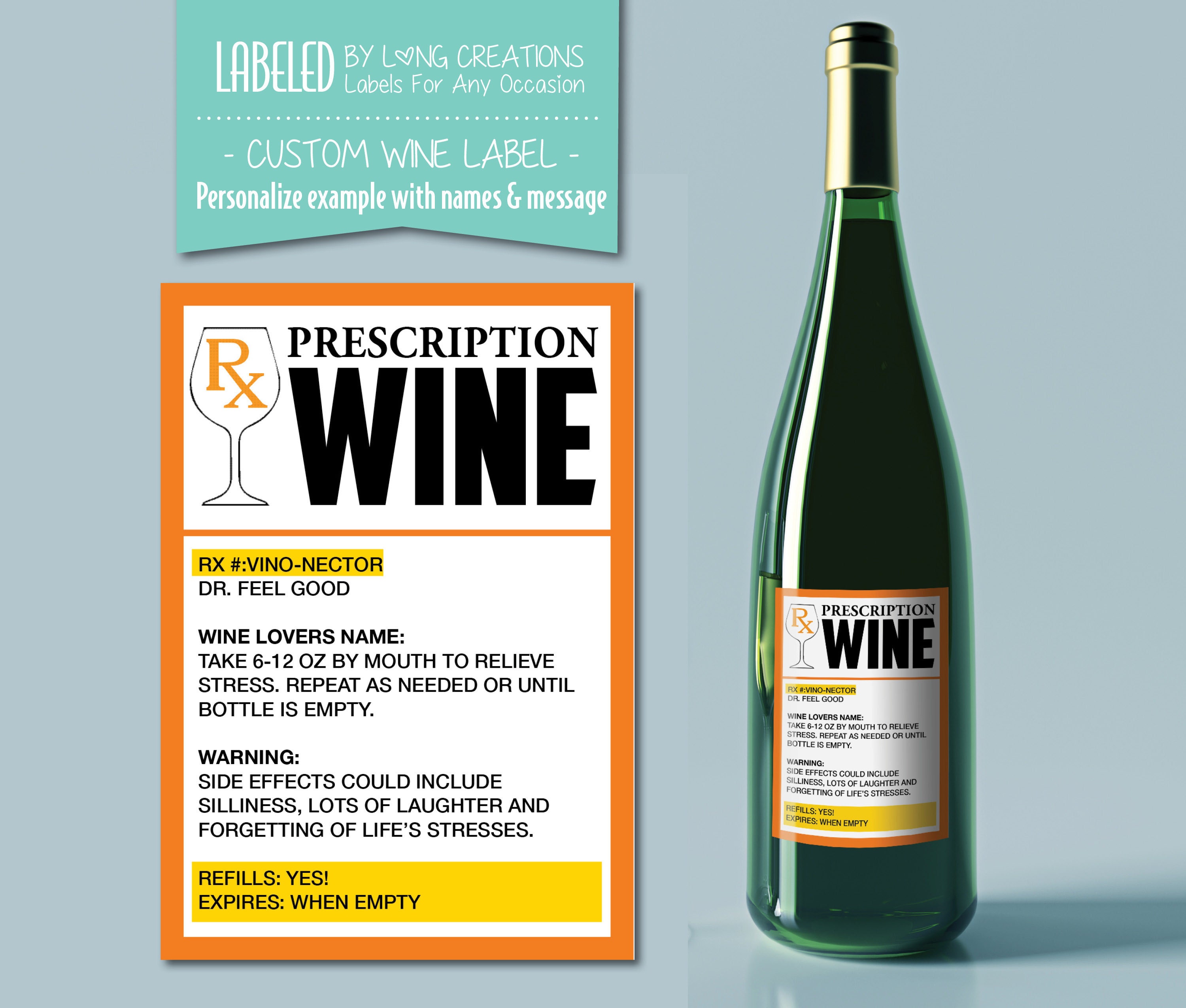 prescription wine label funny wine labels personalized