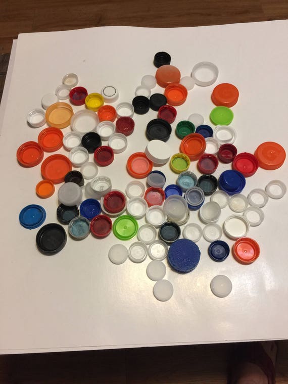 110 Recycled Plastic Bottle Caps Lids for Kids Crafts Garden