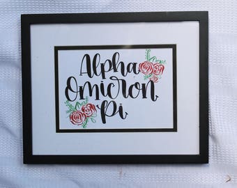 Alpha Omicron Pi - rose print