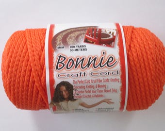 Bonnie Macrame Craft Cord 4mm 100 Yards Orange