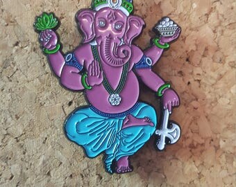 Purple Dancing Ganesh Hat Pin