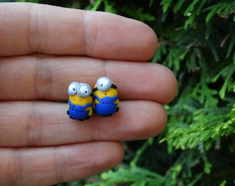 Minions earrings,Studs,Polimer clay studs,kids studs,Minions studs,Minions polimer studs,