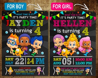 Bubble Guppies Birthday Invitation. Bubble Guppies Invitations. Bubble Guppies Invitation. Bubble Guppies Birthday Party