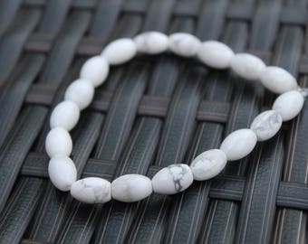 White Marbled Beaded Bracelet