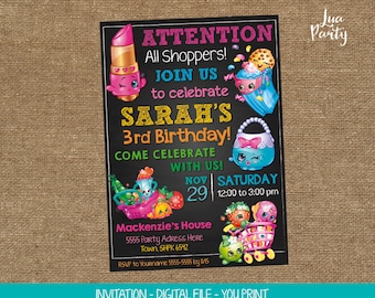 Shopkins invitation print yourself, Shopkins birthday invitation, Shopkins birthday invitation